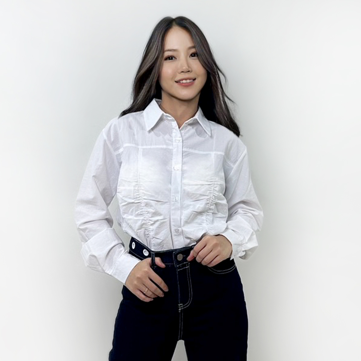 3050156 Blue-White Striped Blouse